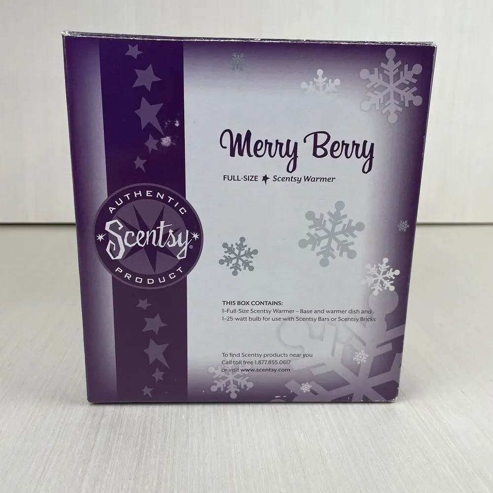 Merry Berry Full Size Scentsy Warmer Holly Berries Leaves Red Holiday Edition